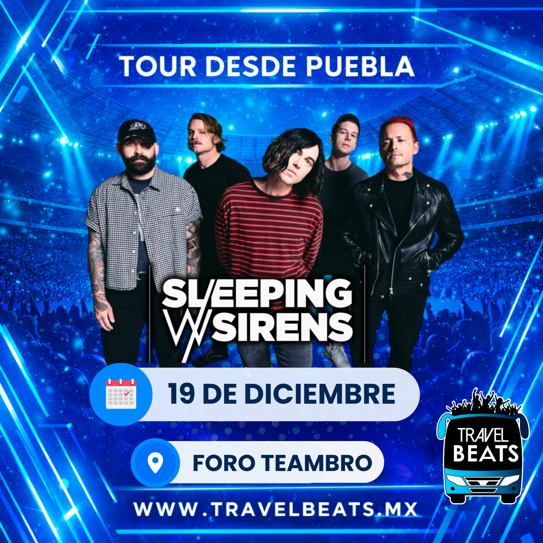 Sleeping With Sirens en México 2026 | Boleto y viaje desde Puebla | Travel Beats